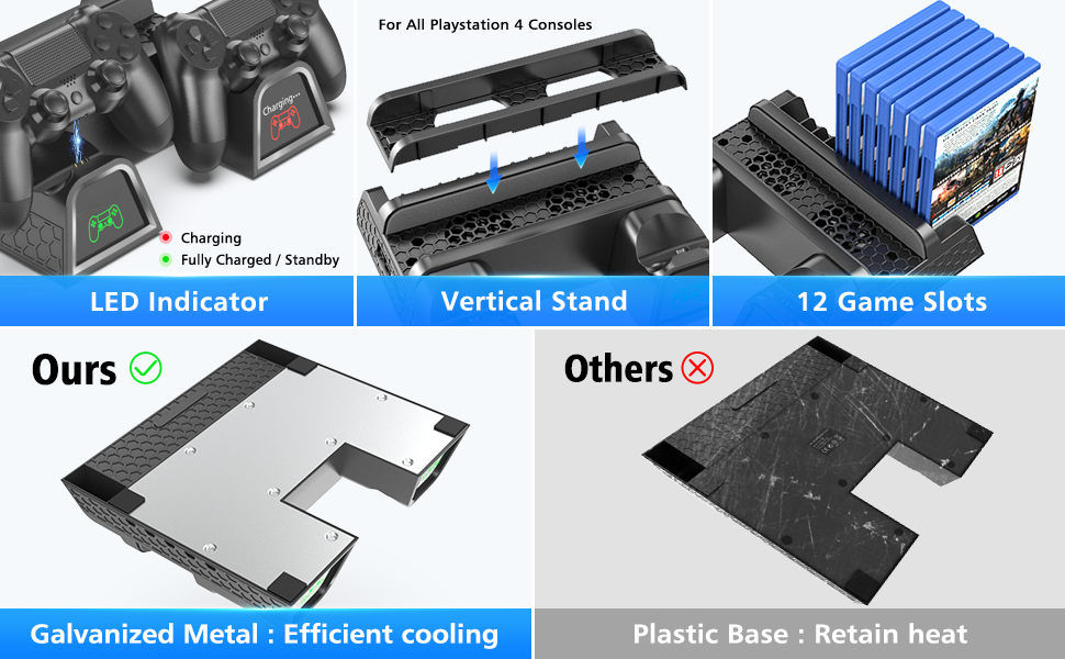 ps4 slim pro cooling stand station for playstation 4
