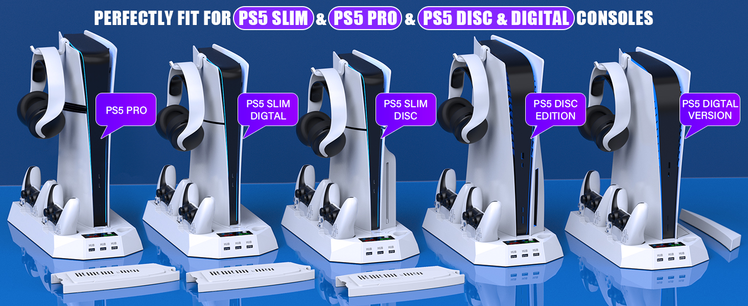 ps5 cooler stand and controller charging station for PS5 slim