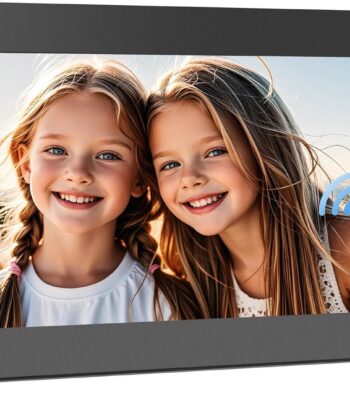 Frameo 10.1 Inch WiFi Digital Picture Frame, Smart Cloud Electronic Photo Frame with HD IPS Touch Screen Slideshow 32GB Memory Auto-Rotate Wall Mount, Share Photos/Videos from Phone by Frameo App