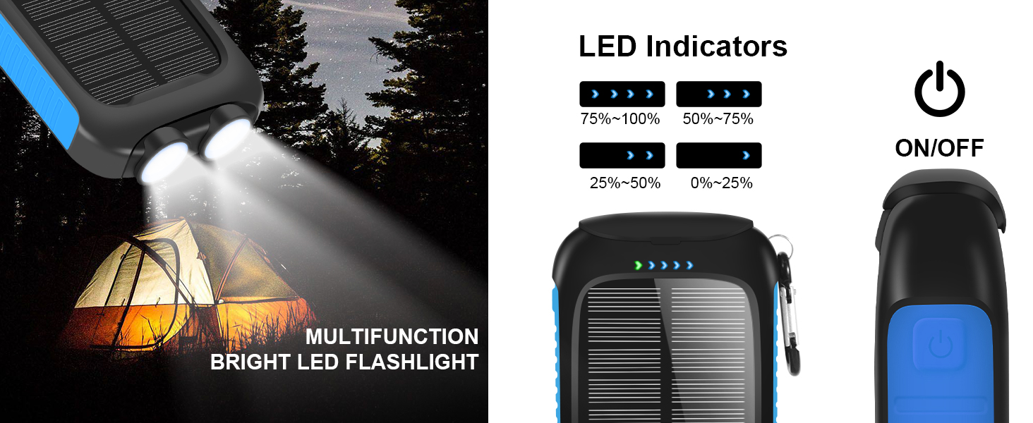 Solar Charger 38800mAh Portable Solar Power Bank for Camping External Backup Battery Pack Charger
