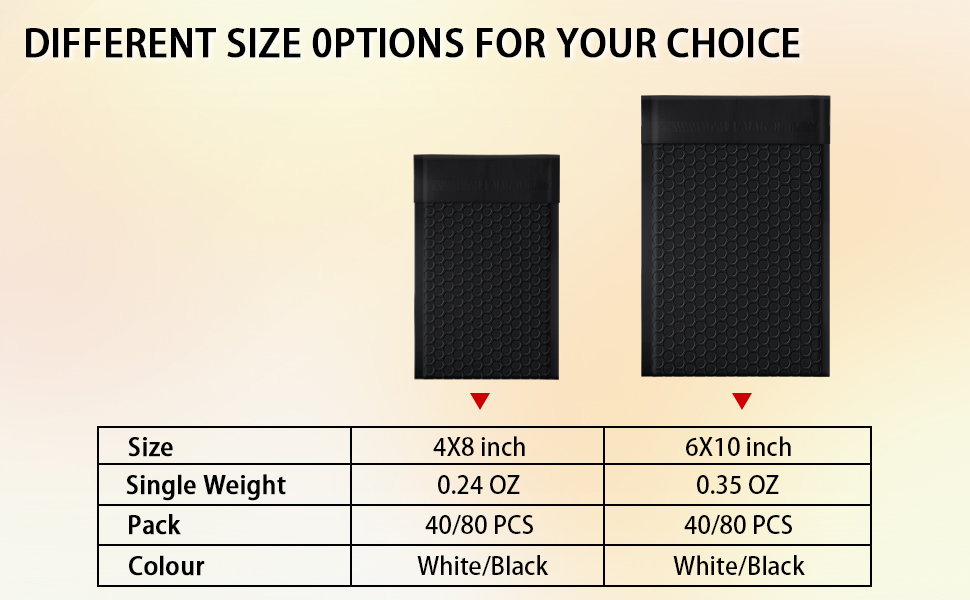 4x8 6x10 Inch Black Bubble Mailers 40 Pack 80 Pack bubble mailer bubble mailers 4x8 6x10