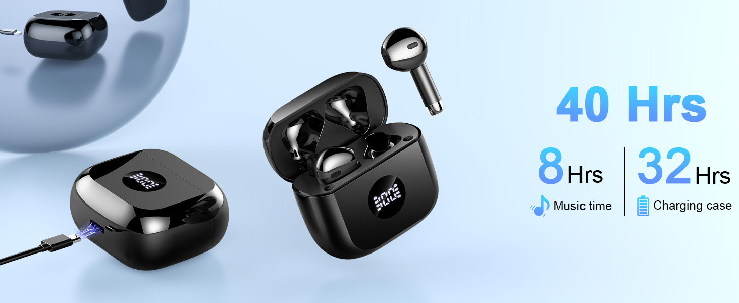 Bluetooth 5.3 Ear Buds LED Power